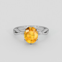 2.10 Ct. Yellowish Orange Spessartite Garnet Ring, Platinum 950 1