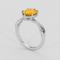 2.10 Ct. Yellowish Orange Spessartite Garnet Ring, Platinum 950 2