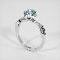 1.02 Ct. Greenish Blue Sapphire Ring, Platinum 950 2