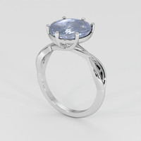 5.20 Ct. Grey Sapphire Ring, Platinum 950 2