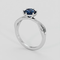 1.37 Ct. Greenish Blue Sapphire Ring, Platinum 950 2