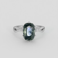 4.17 Ct. Bluish Green Sapphire Ring, Platinum 950 1