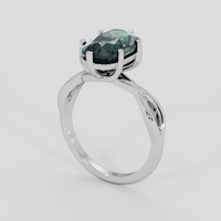4.17 Ct. Bluish Green Sapphire Ring, Platinum 950 2