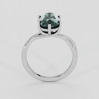 4.17 Ct. Bluish Green Sapphire Ring, Platinum 950 3