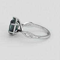 4.17 Ct. Bluish Green Sapphire Ring, Platinum 950 4