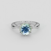 2.30 Ct. Greenish Blue Sapphire Ring, Platinum 950 1