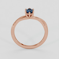 0.39 Ct. Greenish Blue Sapphire Ring, 14K Rose Gold 3