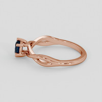0.39 Ct. Greenish Blue Sapphire Ring, 14K Rose Gold 4