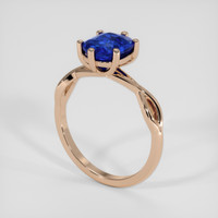 2.05 Ct. Blue Sapphire Ring, 18K Rose Gold 2