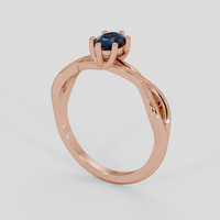 0.39 Ct. Greenish Blue Sapphire Ring, 18K Rose Gold 2
