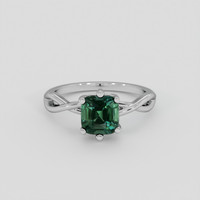 2.05 Ct. Bluish Green Sapphire Ring, Silver 1