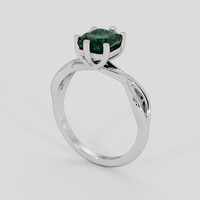 2.05 Ct. Bluish Green Sapphire Ring, Silver 2