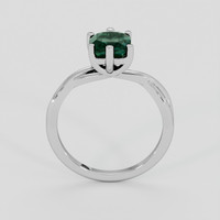 2.05 Ct. Bluish Green Sapphire Ring, Silver 3