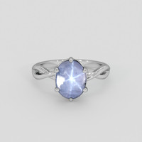 4.35 Ct. Grey Sapphire Ring, Silver 1
