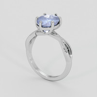 4.35 Ct. Grey Sapphire Ring, Silver 2