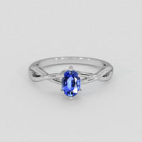 0.51 Ct. Blue Sapphire Ring, 10K White Gold 1