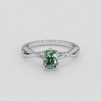 1.05 Ct. Green Sapphire Ring, 14K White Gold 1