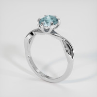 1.02 Ct. Greenish Blue Sapphire Ring, 14K White Gold 2
