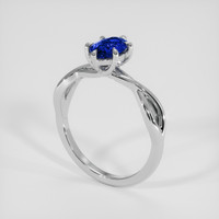 0.77 Ct. Blue Sapphire Ring, 14K White Gold 2