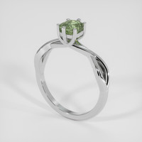 0.80 Ct. Yellowish Green Sapphire Ring, 14K White Gold 2