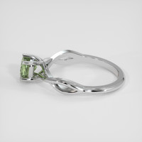 0.80 Ct. Yellowish Green Sapphire Ring, 14K White Gold 4