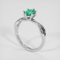 0.76 Ct. Emerald Ring, 18K White Gold 2