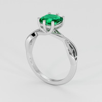1.09 Ct. Emerald Ring, 18K White Gold 2