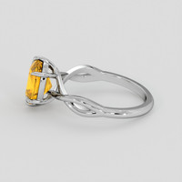 2.10 Ct. Yellowish Orange Spessartite Garnet Ring, 18K White Gold 4