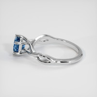 1.05 Ct. Blue Sapphire Ring, 18K White Gold 4