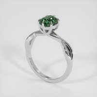 0.85 Ct. Green Sapphire Ring, 18K White Gold 2