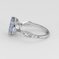 5.20 Ct. Grey Sapphire Ring, 18K White Gold 4