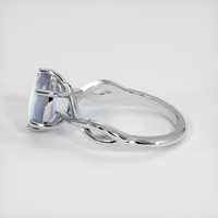 3.17 Ct. Grey Sapphire Ring, 18K White Gold 4