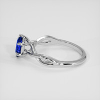 0.77 Ct. Blue Sapphire Ring, 18K White Gold 4