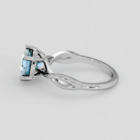 2.30 Ct. Greenish Blue Sapphire Ring, 18K White Gold 4