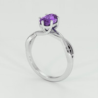 1.60 Ct. Purple Sapphire Ring, 18K White Gold 2