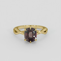 3.06 Ct. Reddish Brown Garnet Ring, 10K Yellow Gold 1
