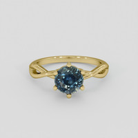 1.90 Ct. Greenish Blue Sapphire Ring, 10K Yellow Gold 1