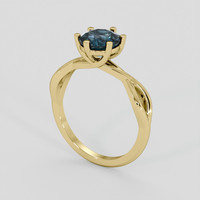 1.90 Ct. Greenish Blue Sapphire Ring, 10K Yellow Gold 2
