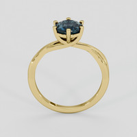 1.90 Ct. Greenish Blue Sapphire Ring, 10K Yellow Gold 3