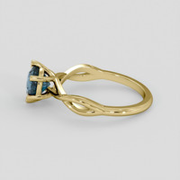1.90 Ct. Greenish Blue Sapphire Ring, 10K Yellow Gold 4
