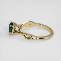 0.84 Ct. Greenish Blue Sapphire Ring, 14K Yellow Gold 4