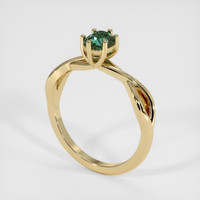 0.85 Ct. Bluish Green Sapphire Ring, 14K Yellow Gold 2