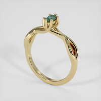 0.30 Ct. Bluish Green Sapphire Ring, 14K Yellow Gold 2