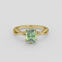1.41 Ct. Green Sapphire Ring, 14K Yellow Gold 1