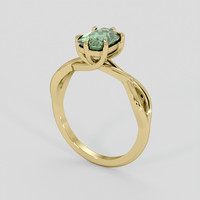 1.41 Ct. Green Sapphire Ring, 14K Yellow Gold 2