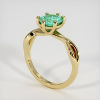 1.07 Ct. Emerald Ring, 18K Yellow Gold 2