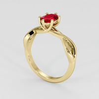 0.45 Ct. Ruby Ring, 18K Yellow Gold 2