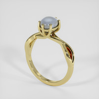 2.03 Ct. Greyish Blue Sapphire Ring, 18K Yellow Gold 2