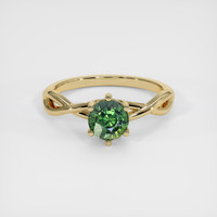 1.10 Ct. Green Sapphire Ring, 18K Yellow Gold 1