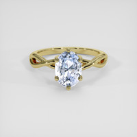 2.10 Ct. Blue Sapphire Ring, 18K Yellow Gold 1